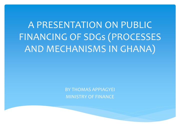 a presentation on public financing of sdgs