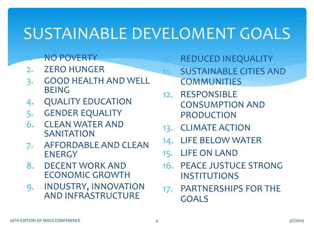sustainable develoment goals