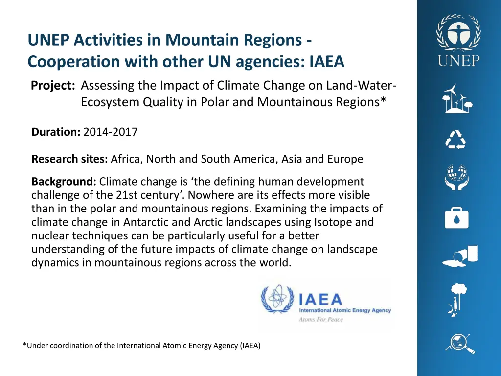 unep activities in mountain regions cooperation