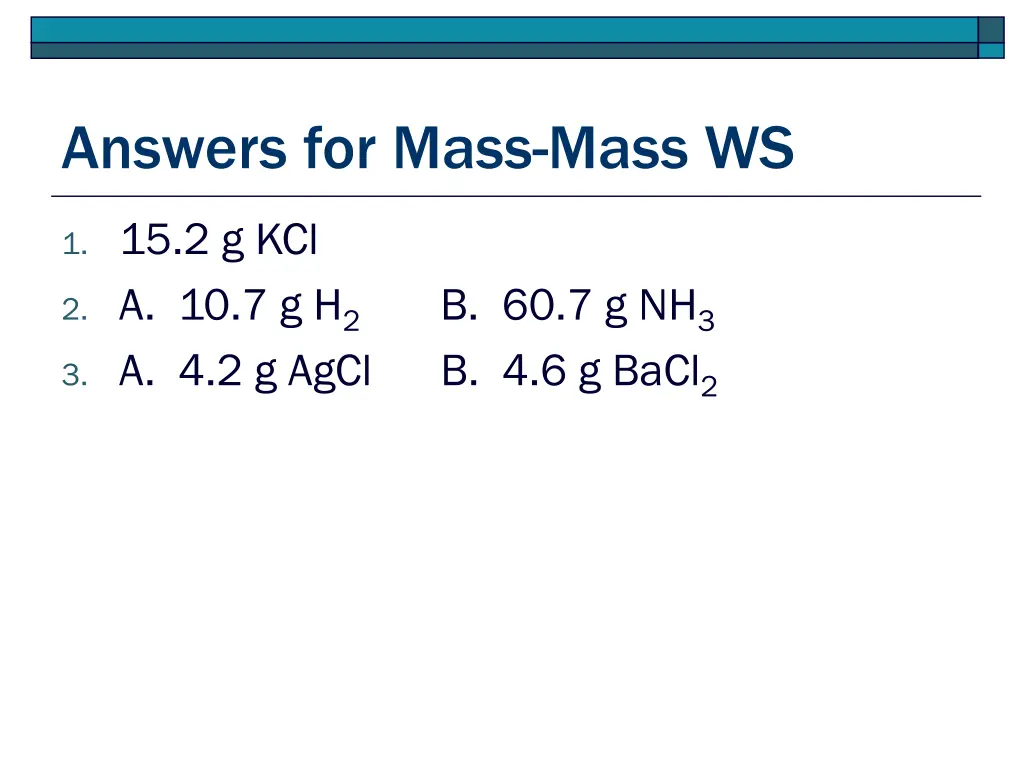 answers for mass mass ws