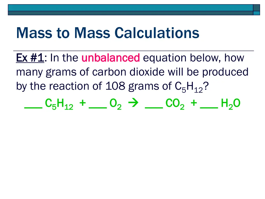 mass to mass calculations 1