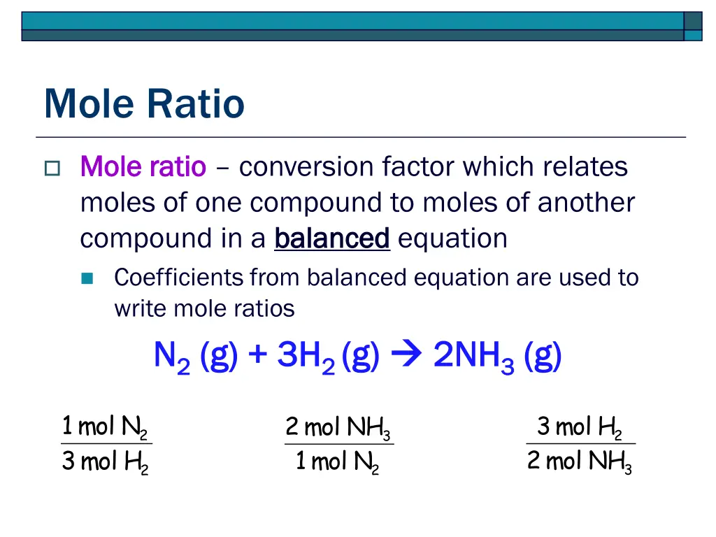 mole ratio