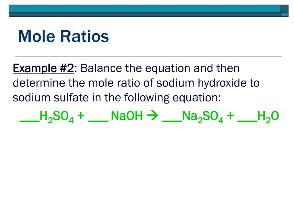 mole ratios 2