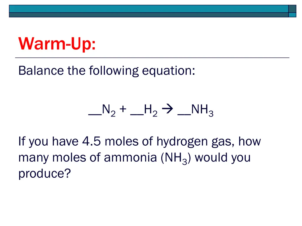 warm up 1