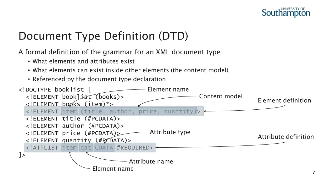 document type definition dtd