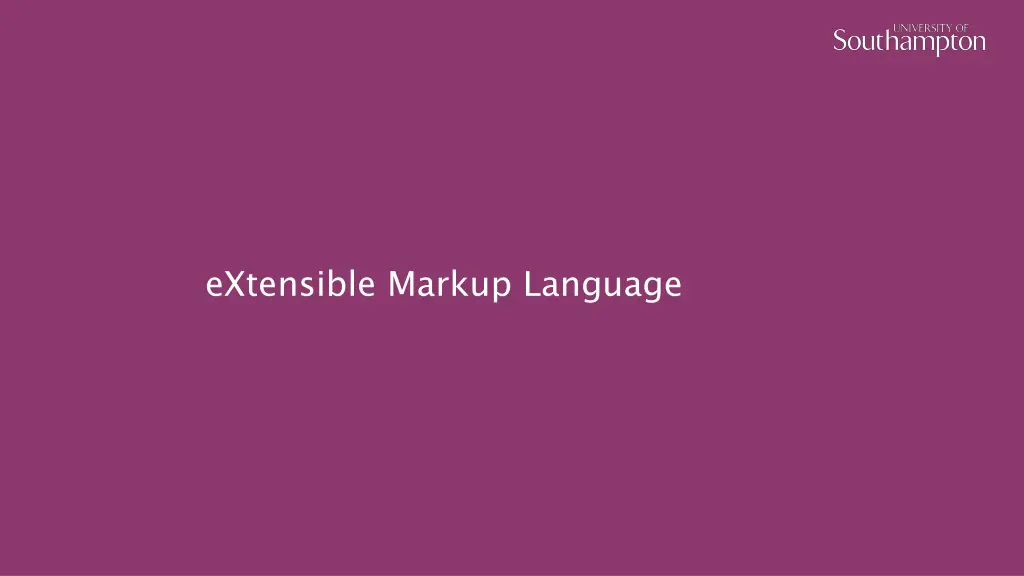 extensible markup language