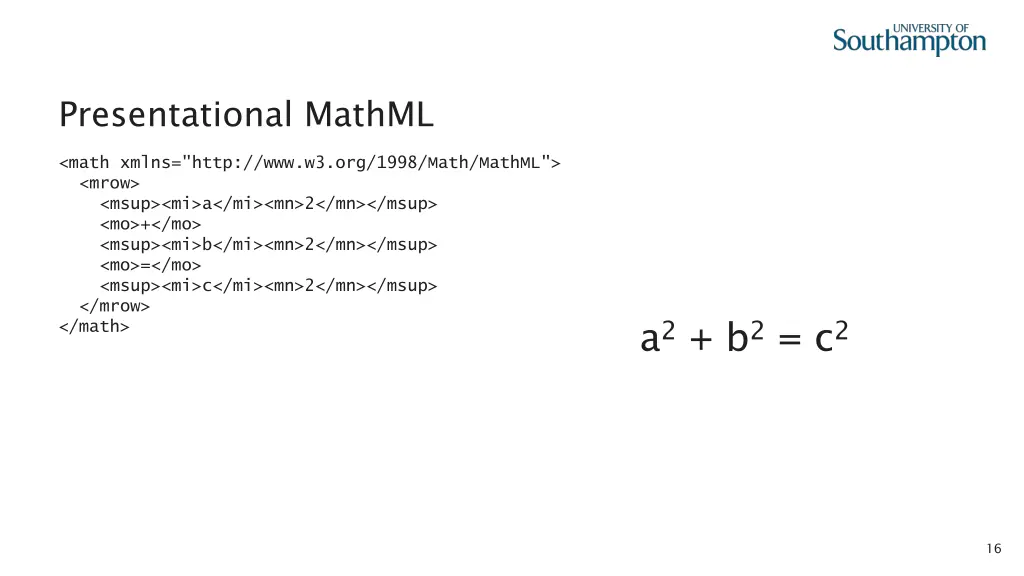 presentational mathml