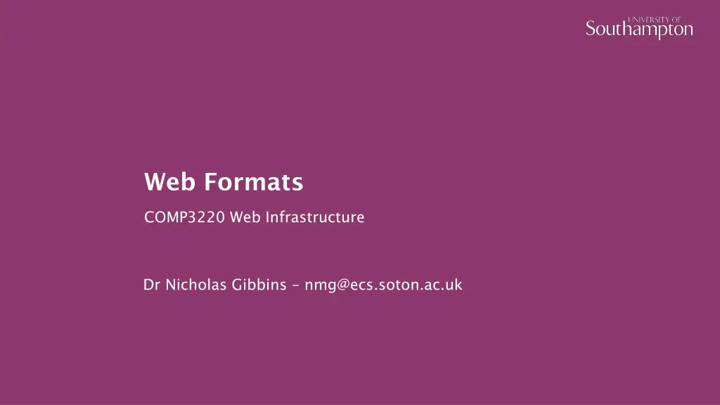web formats