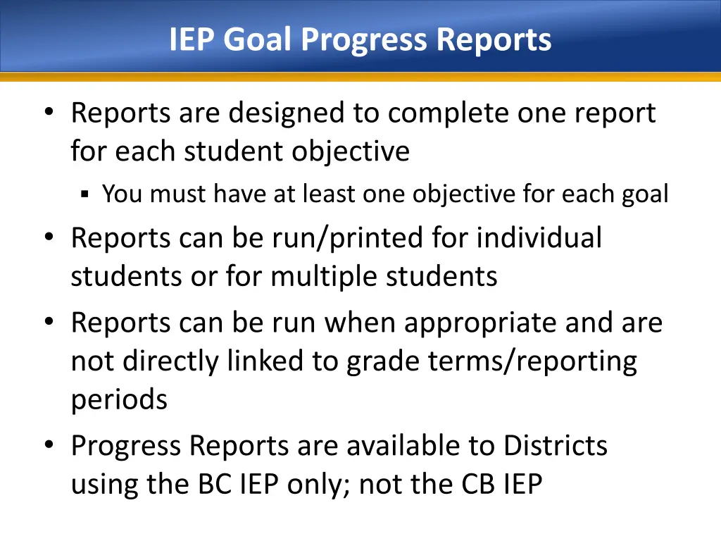iep goal progress reports