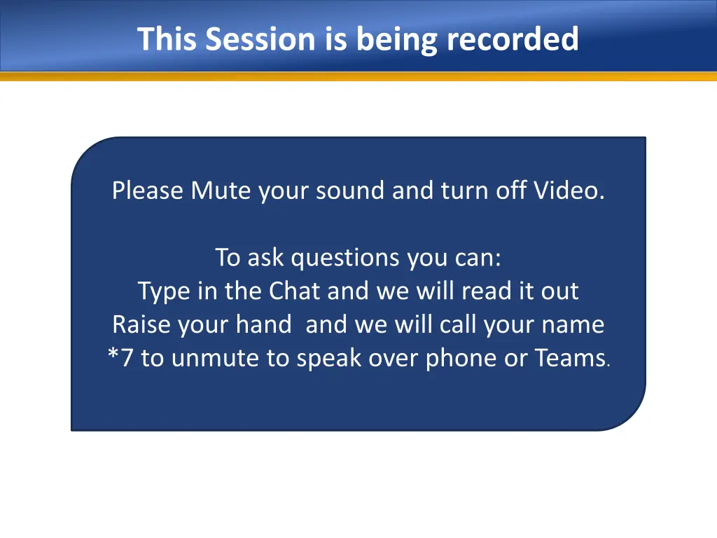 this session is being recorded