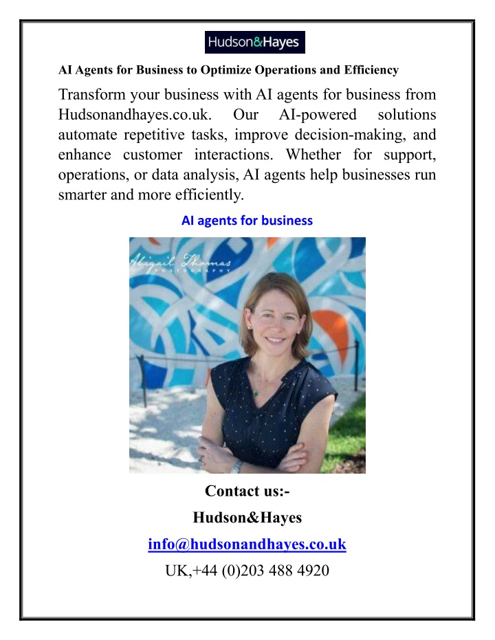 aiagents for business to optimize operations