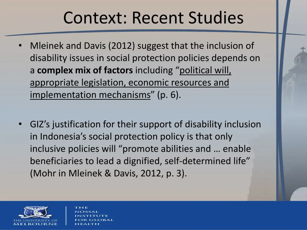 context recent studies