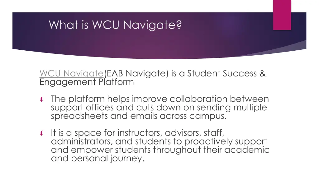 what is wcu navigate