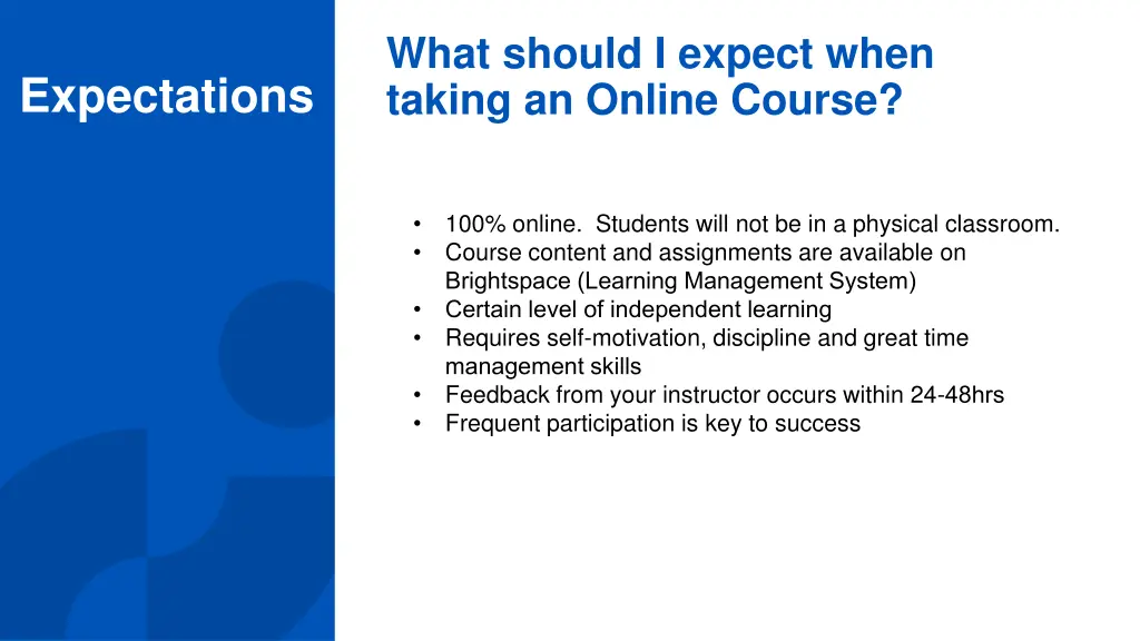 what should i expect when taking an online course
