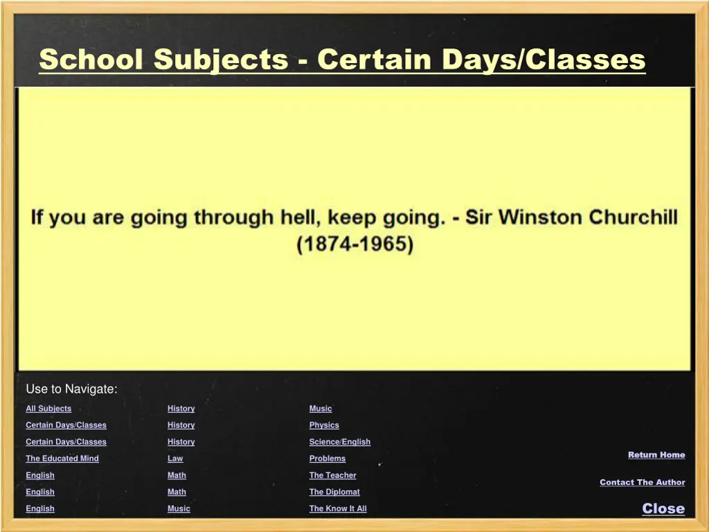 school subjects certain days classes