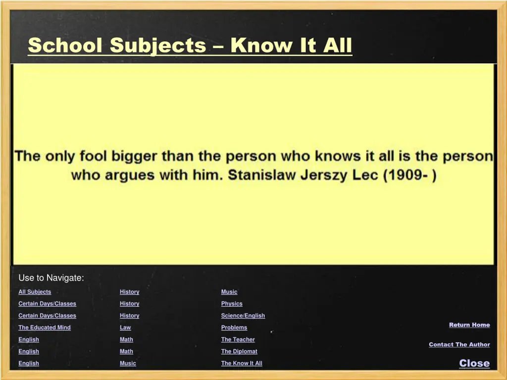 school subjects know it all