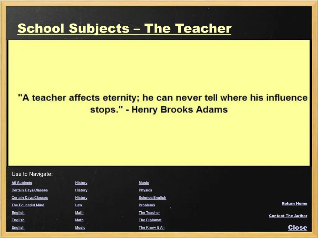 school subjects the teacher