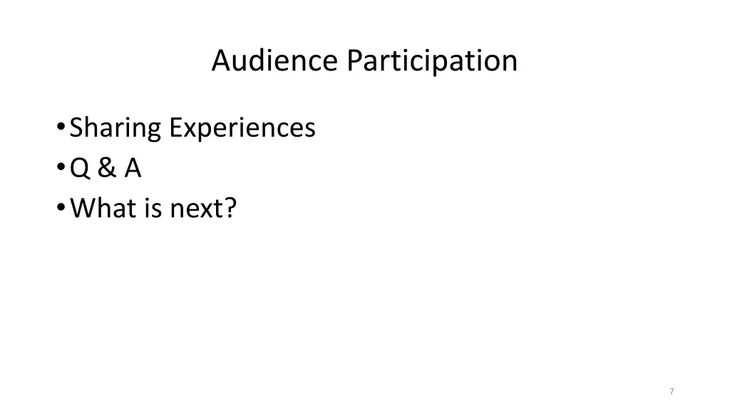 audience participation