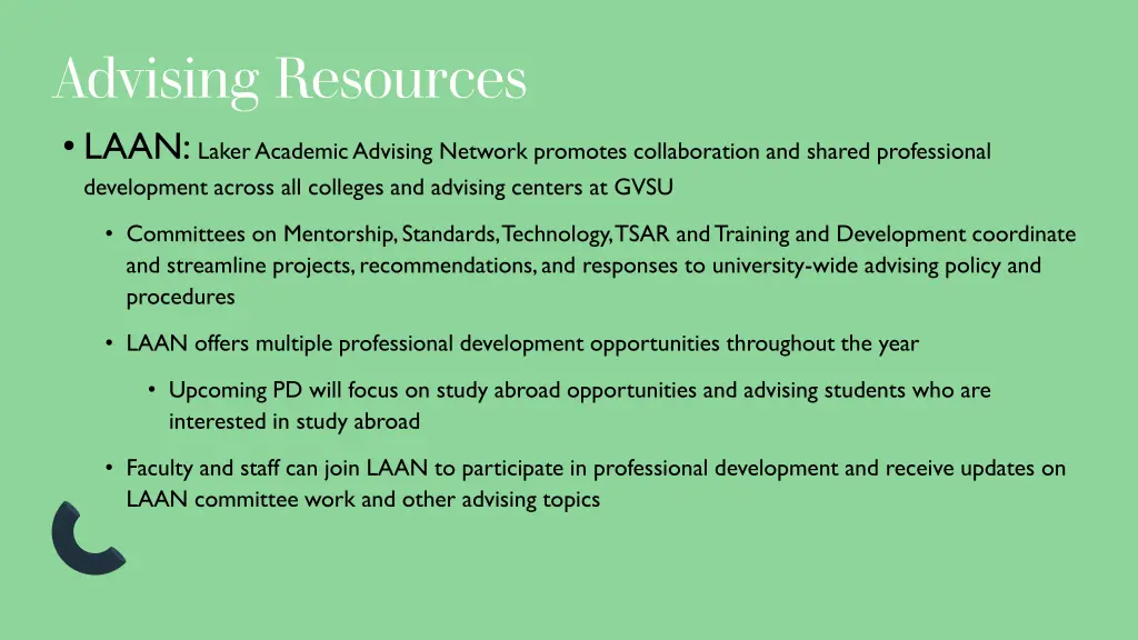 advising resources laan laker academic advising