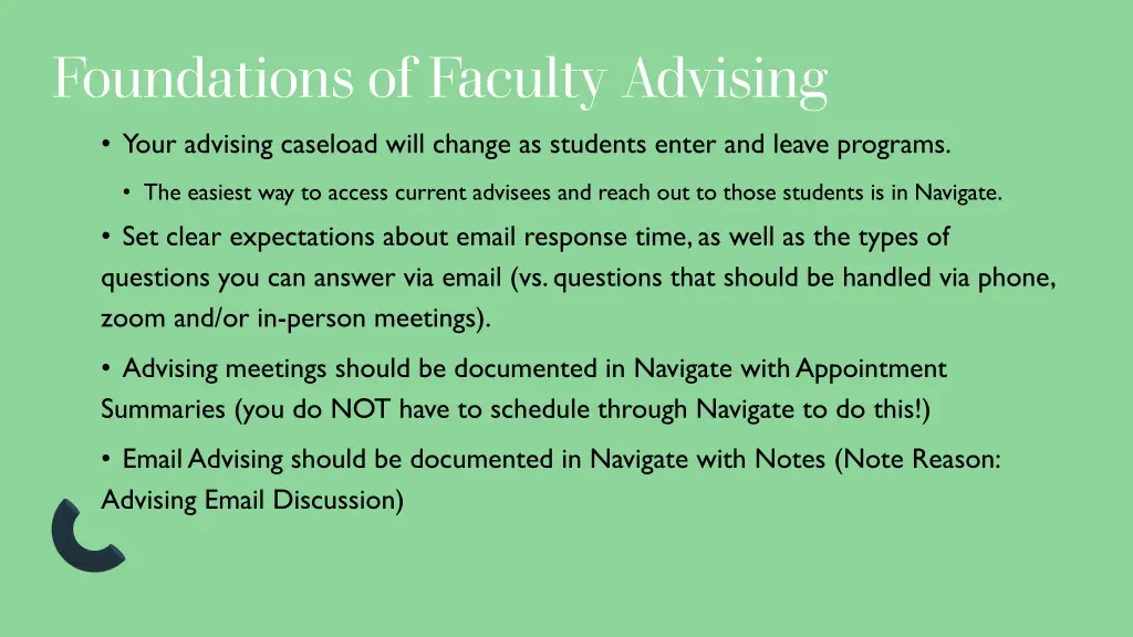foundations of faculty advising your advising