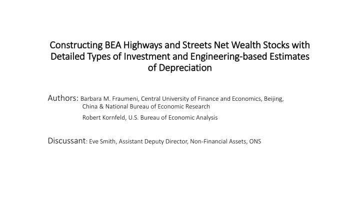 constructing bea highways and streets net wealth
