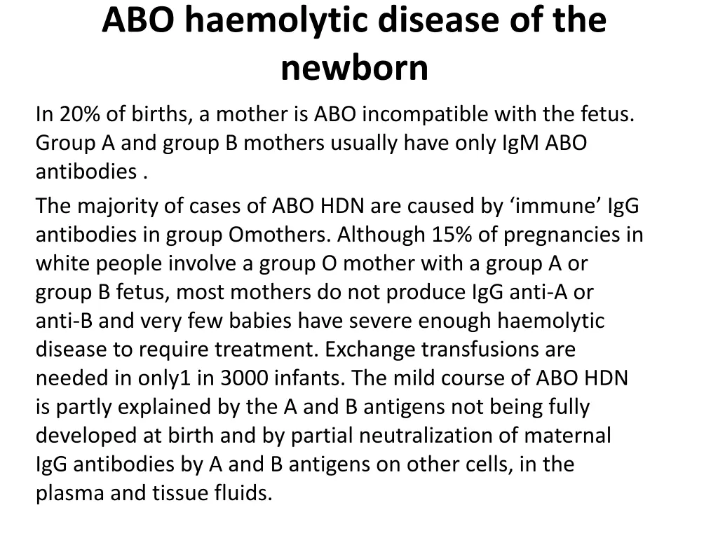 abo haemolytic disease of the newborn