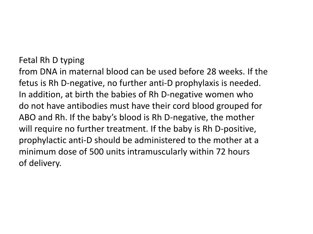 fetal rh d typing from dna in maternal blood