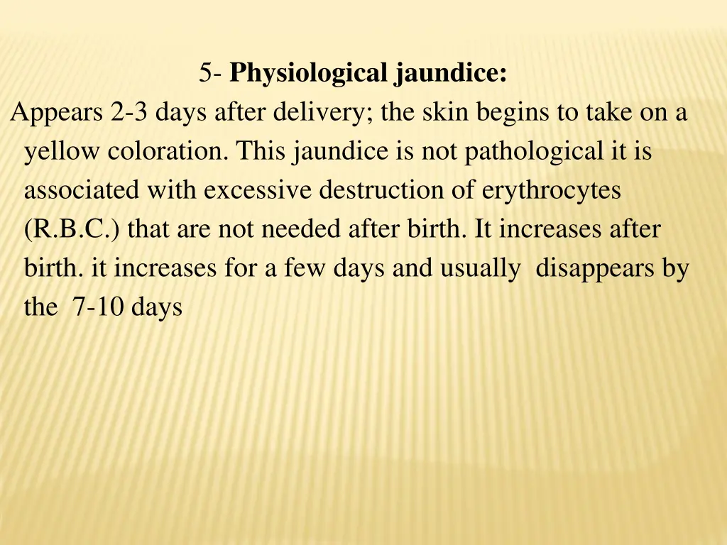 5 physiological jaundice