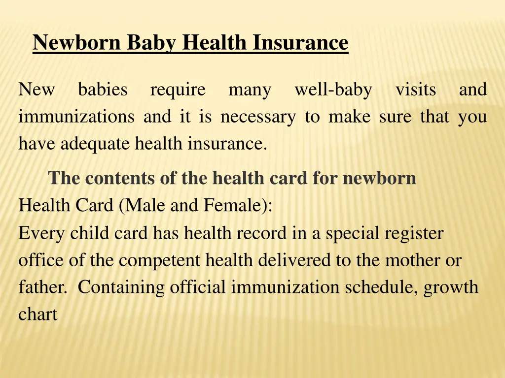 newborn baby health insurance