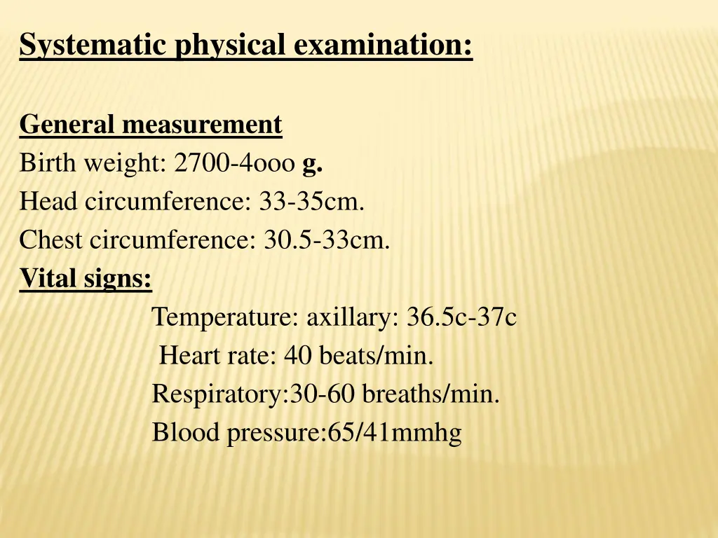 systematic physical examination