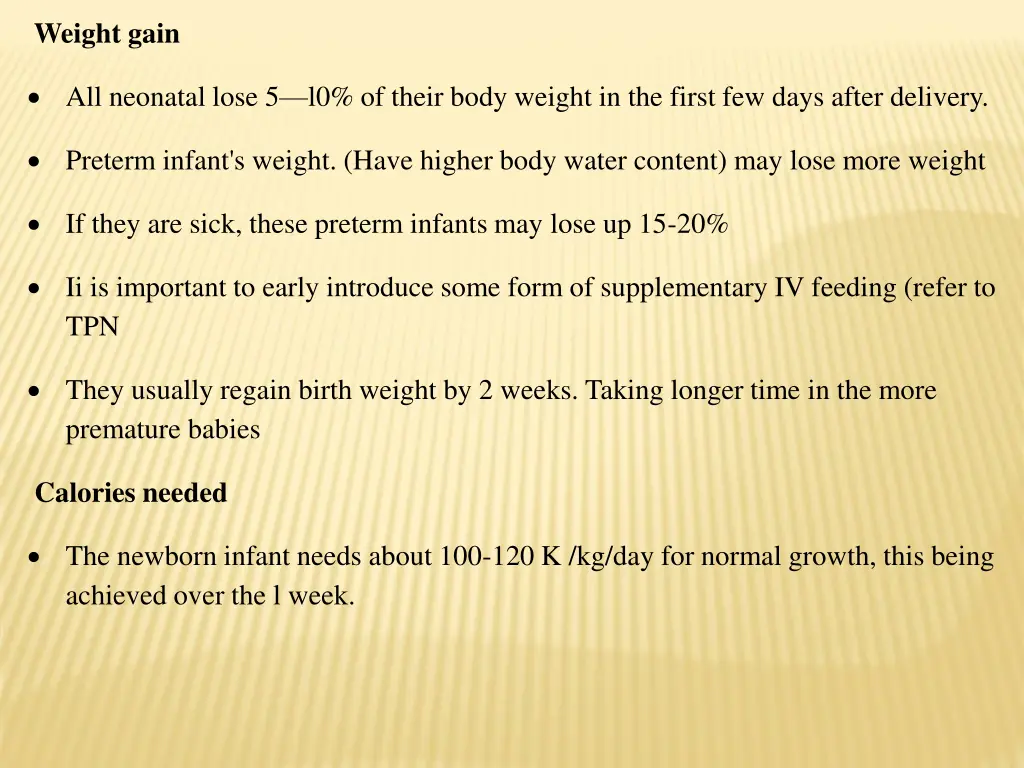 weight gain