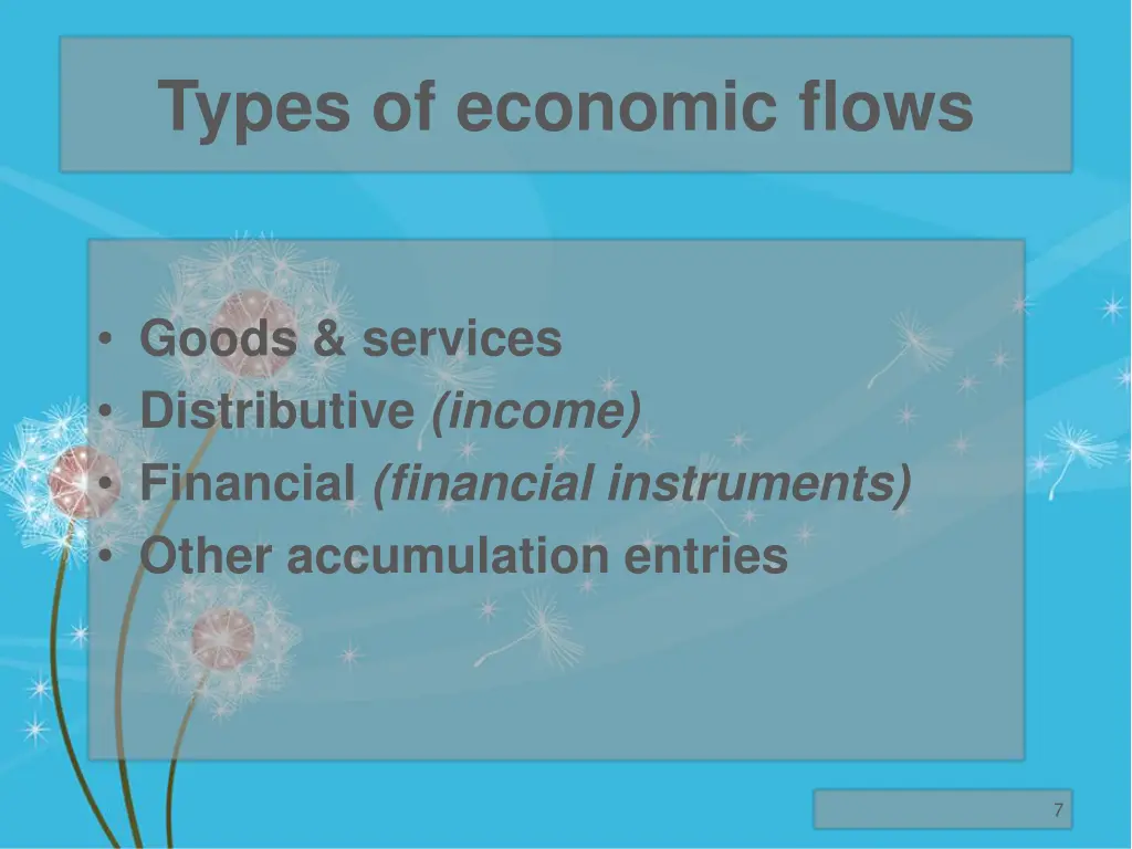 types of economic flows