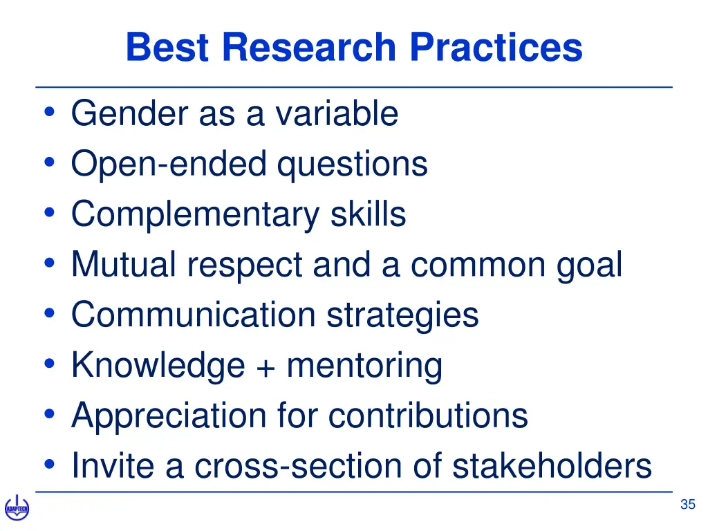 best research practices