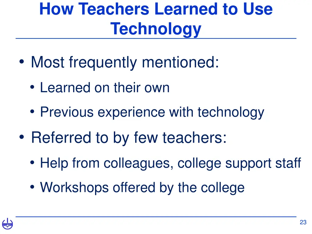 how teachers learned to use technology