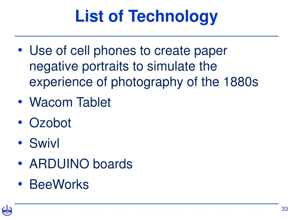 list of technology