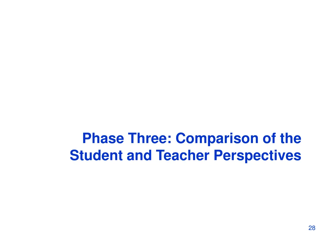 phase three comparison of the student and teacher