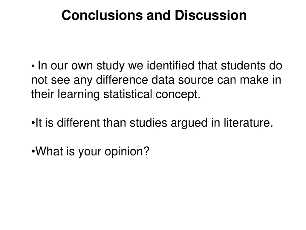 conclusions and discussion