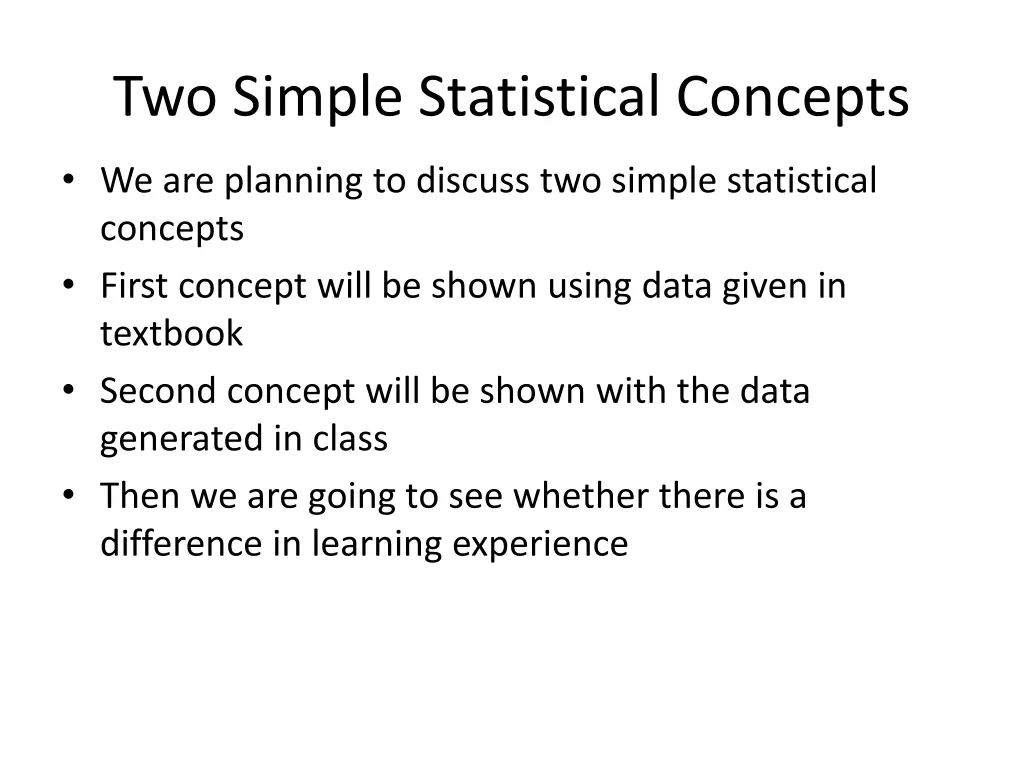 two simple statistical concepts