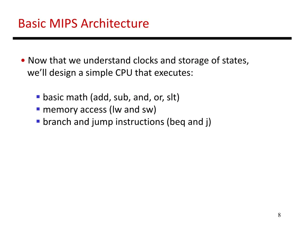 basic mips architecture
