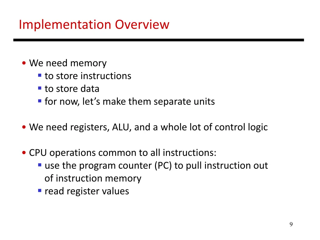 implementation overview