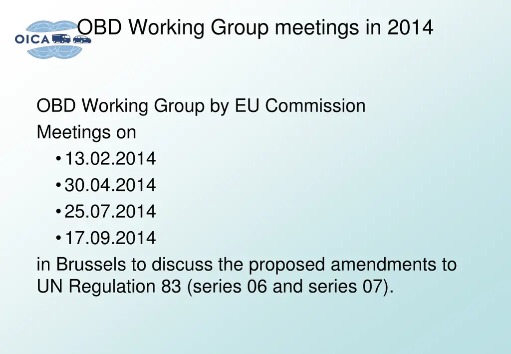 obd working group meetings in 2014