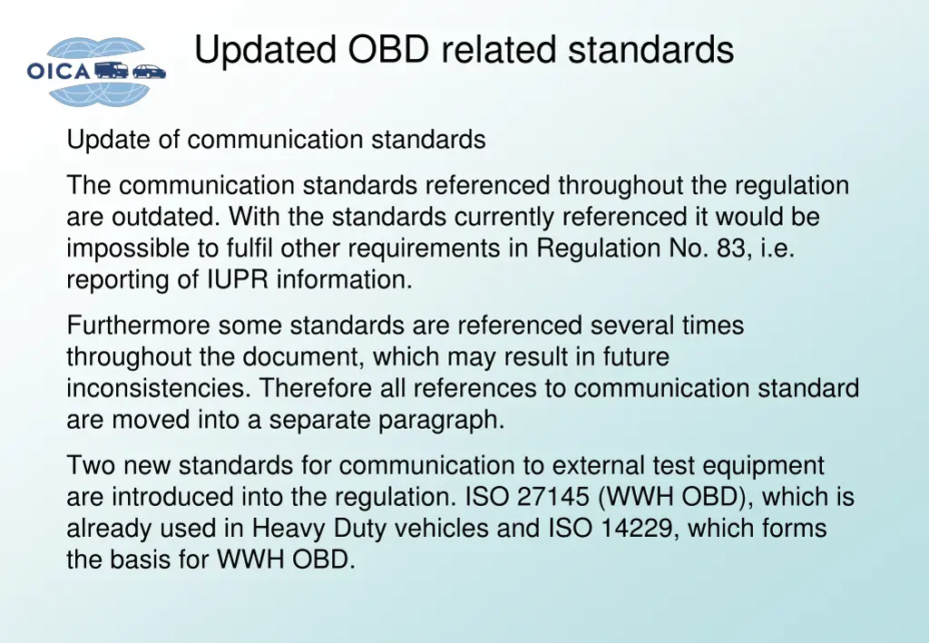 updated obd related standards 1