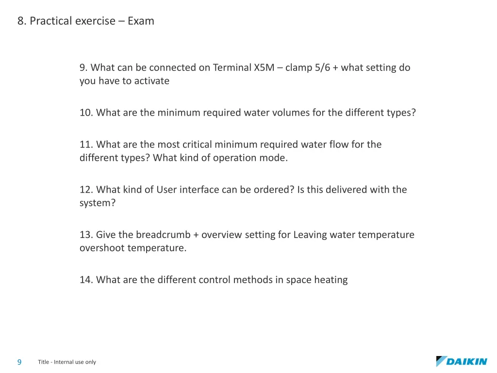 8 practical exercise exam 1