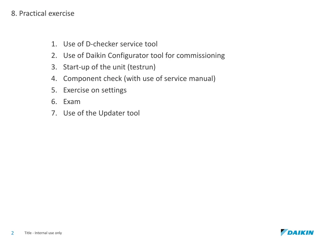 8 practical exercise