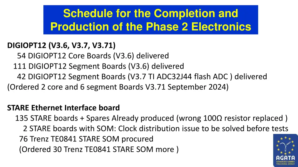 schedule for the completion and production 1