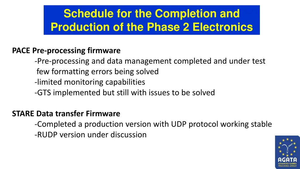 schedule for the completion and production 3