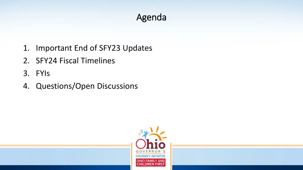 agenda agenda