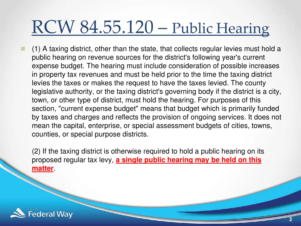 rcw 84 55 120 public hearing