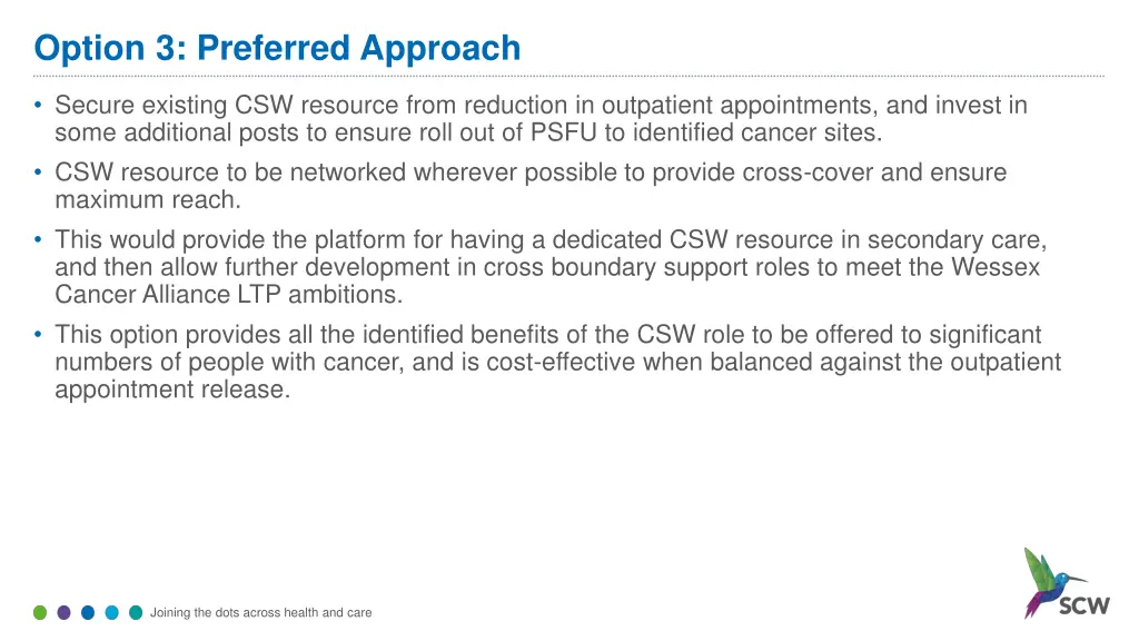 option 3 preferred approach