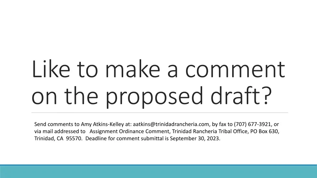 like to make a comment on the proposed draft